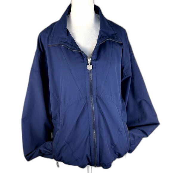 Kaelin Athletic Track Suit Jacket Wm's Sz L Navy Blue Machine Washable - Picture 1 of 9